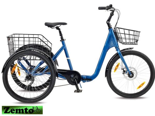 Elektro Dreirad JOG, 24 Zoll, Faltbar, blau, ohne Motor